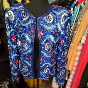 SweeLo Red/White/Blue Sequin Jacket VTG